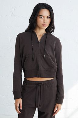 Essential Linden Zip-Up Hoodie Espresso