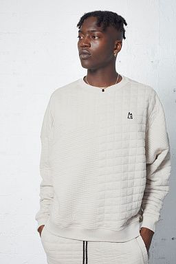 Farrow Quilted Jacquard Oversized Pullover Silver Lining