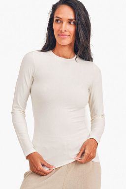 Essential Long-Sleeved Micro-Ribbed Athleisure Top